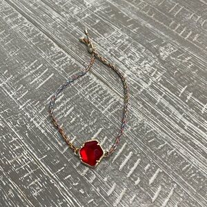 Kendra Scott Vanessa Friendship Bracelet in Cherry Red Illusion, Gold-Plated